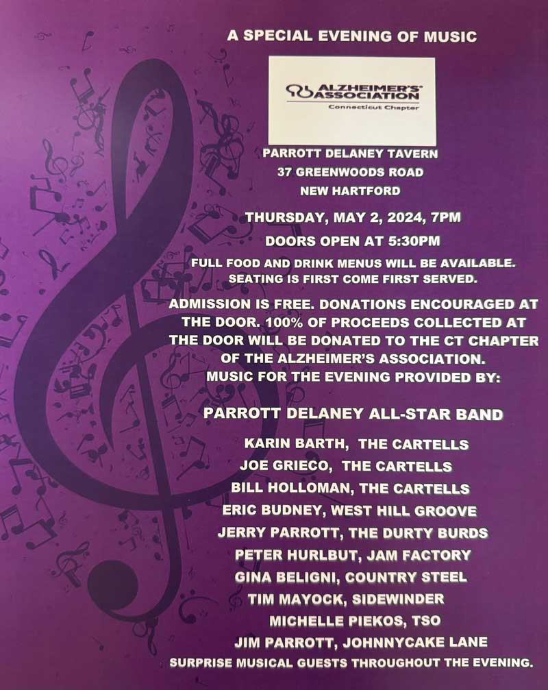 Parrott Delaney Tavern - Special Evening Of Music Supporting Alzheimer's